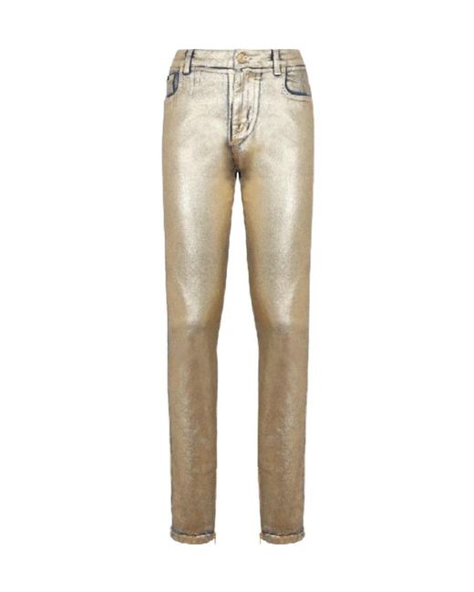 Tom Ford Natural Metallic Mid-Rise Skinny Jeans