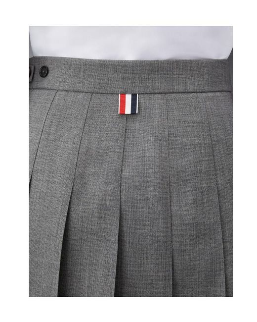 Thom Browne Gray Pleated Mini Skirt