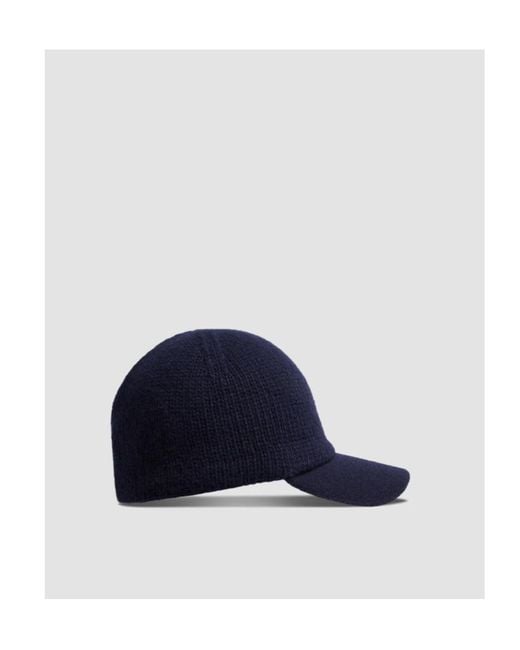 Moncler Blue Logo Patch Knitted Baseball Cap