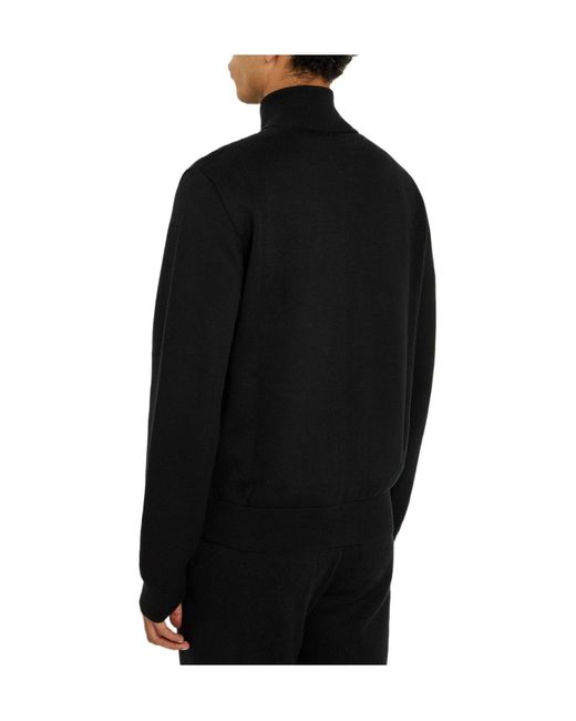 Versace Black Zip-Up Knitted Sweater for men