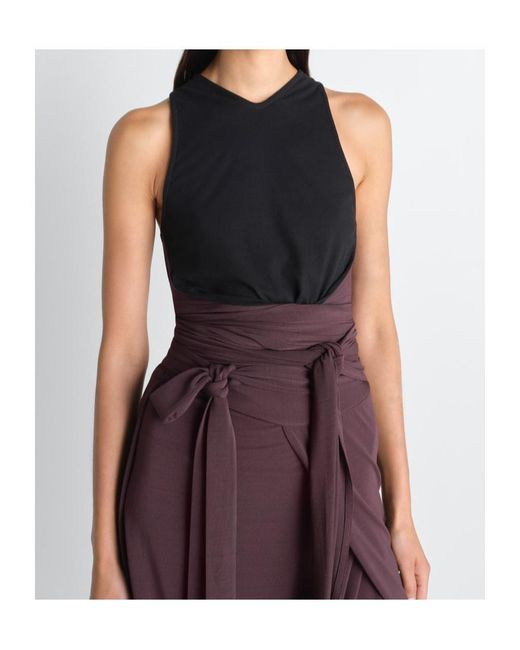 Lemaire Purple Draped Sleeveless Dress