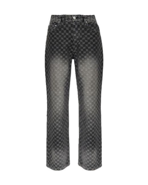 M I S B H V Gray Monogram-Check Jeans