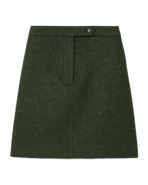 Bally Green Wool Mini Skirt