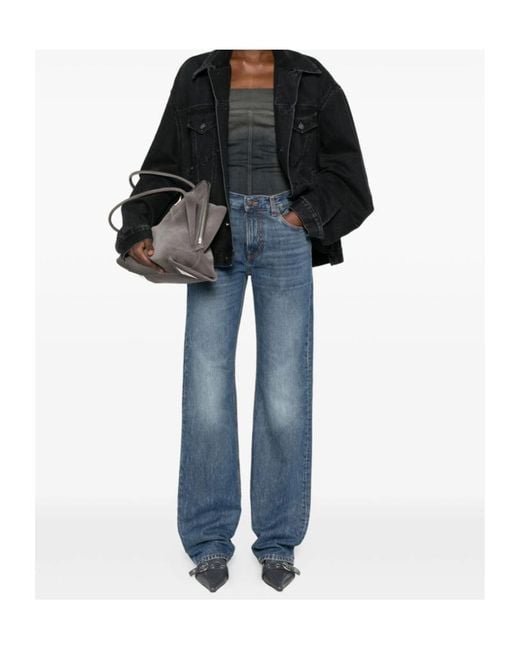 Haikure Blue Logo Patch Straight-Leg Jeans
