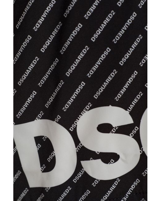 DSquared² Black Wide-Leg Swim Shorts for men