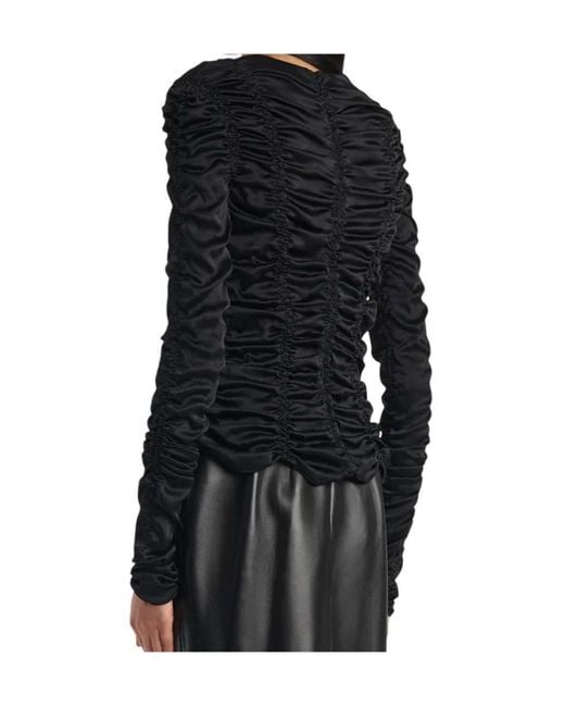 Khaite Black Pleated Top