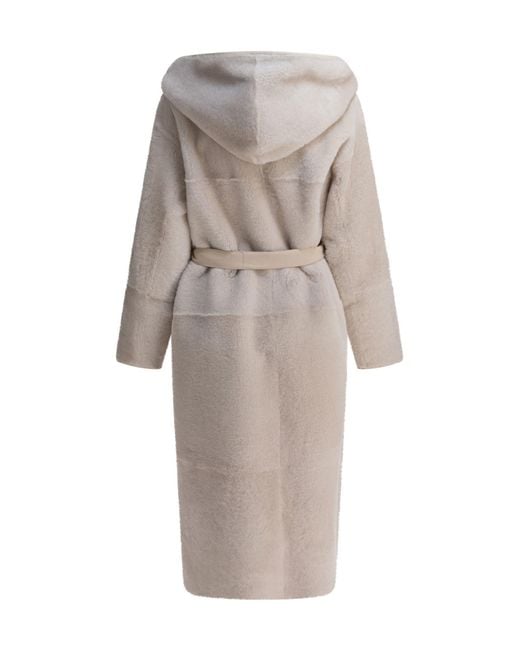 Blancha Multicolor Hooded Belted Coat