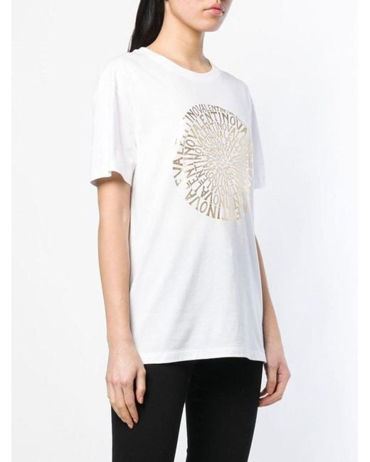 Valentino White Logo Printed T-Shirt