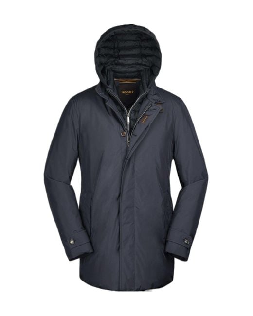 Moorer Blue Long-Sleeved Coat for men