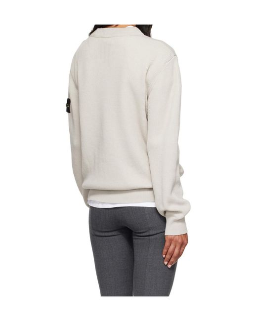 Stone Island Gray Long Sleeve Logo Patch Sweatshirt for men