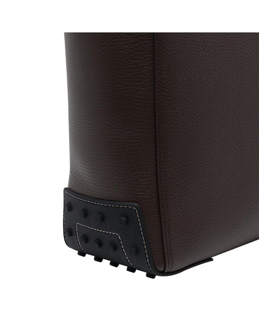Tod's Brown Logo-Embossed Tote Bag for men