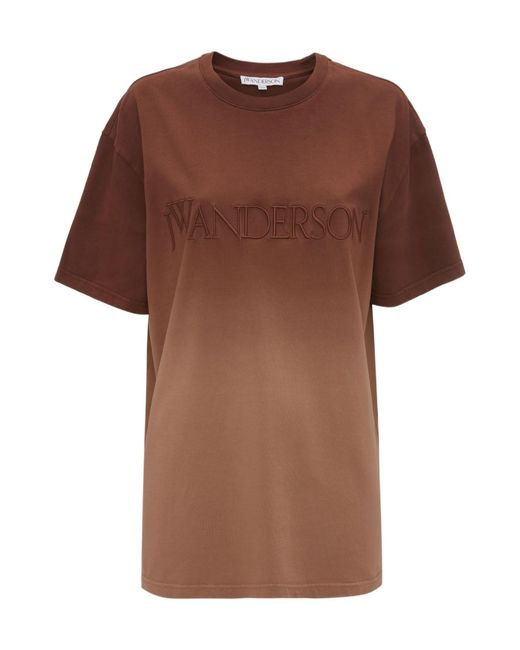 J.W. Anderson Brown Jw Anderson Tie-Dyed Logo Embroidered T-Shirt