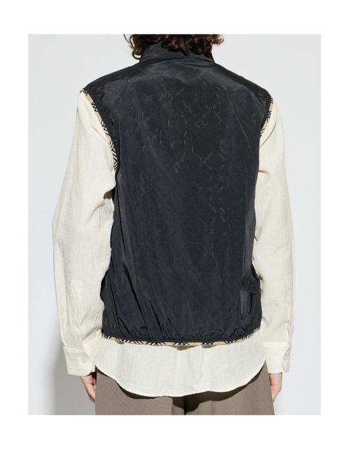 Burberry Blue Ekd Printed Checked-Trim Vest for men