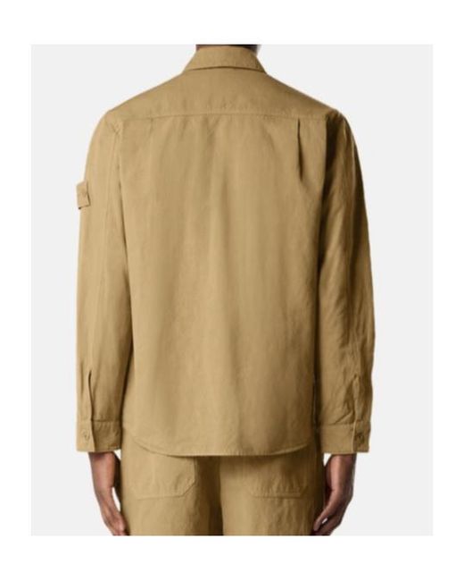 Stone Island Natural Logo Patch Overshirt for men