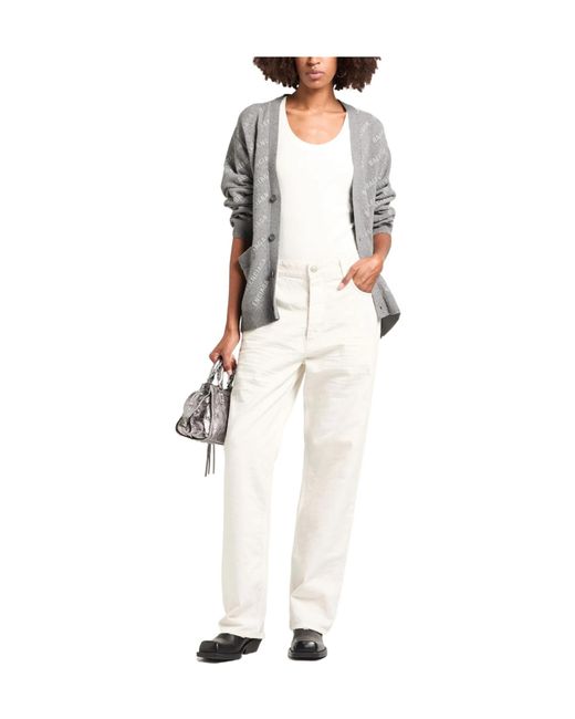 Balenciaga White Denim Trousers