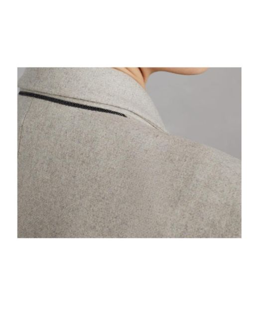 Brunello Cucinelli Natural Single Breasted Long Coat