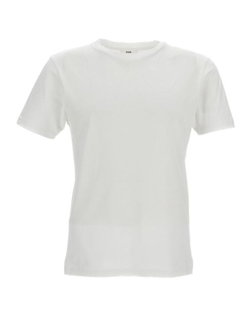 Rier White Crewneck Straight Hem T-Shirt for men