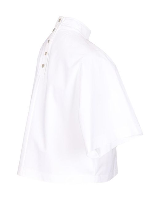 Alaïa White Alaïa Short Sleeve Cropped Top