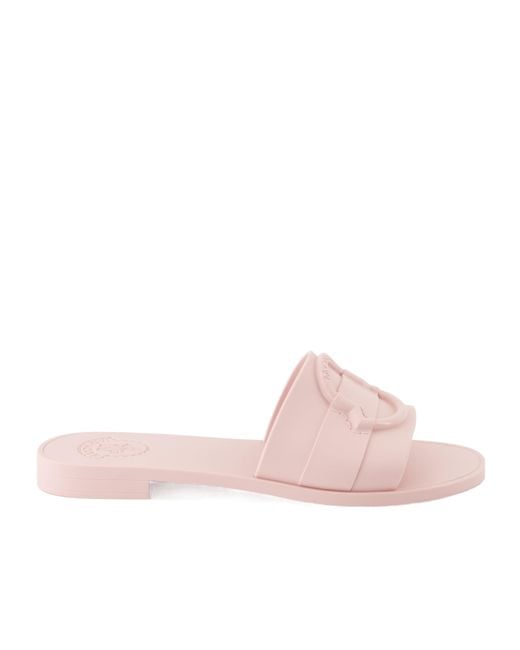 Moncler Pink Mon Logo Detailed Slides