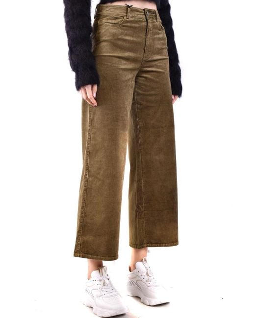 PAIGE Natural High-Waisted And Wide-Leg Denim Pants