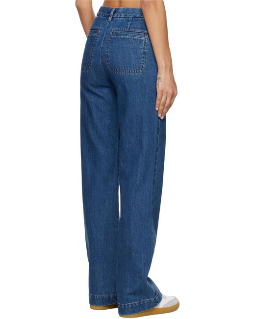 A.P.C. Blue Seaside Wide-Leg Jeans