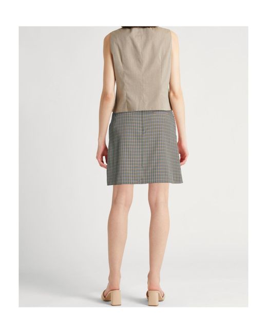 Tory Burch Gray Plaid Skirt