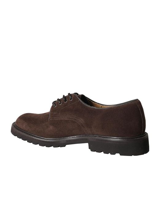Tricker's Brown Daniel Suede Lace-Up Derby Shoes for men
