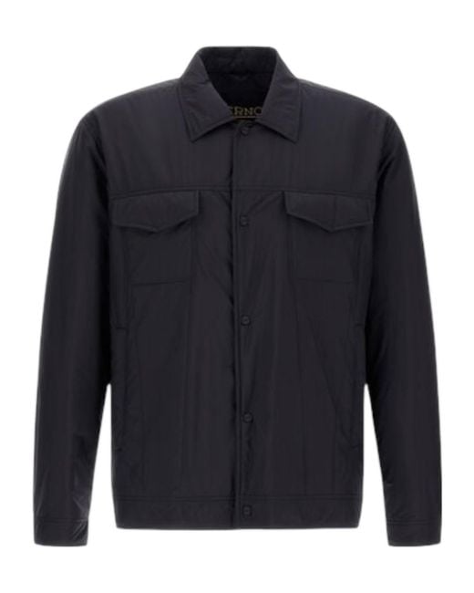 Herno Blue Ecoage Long Sleeved Jacket for men