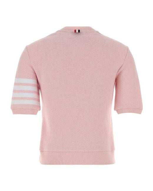 Thom Browne Pink 4-Bar Knitted T-Shirt
