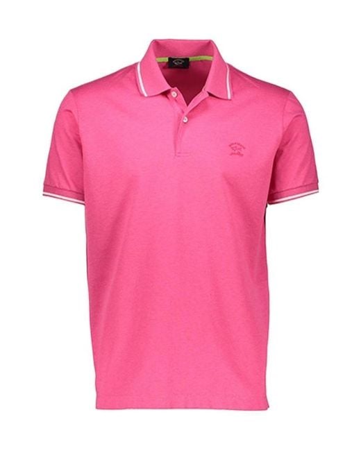Paul & Shark Pink Short-Sleeved Polo Shirt for men
