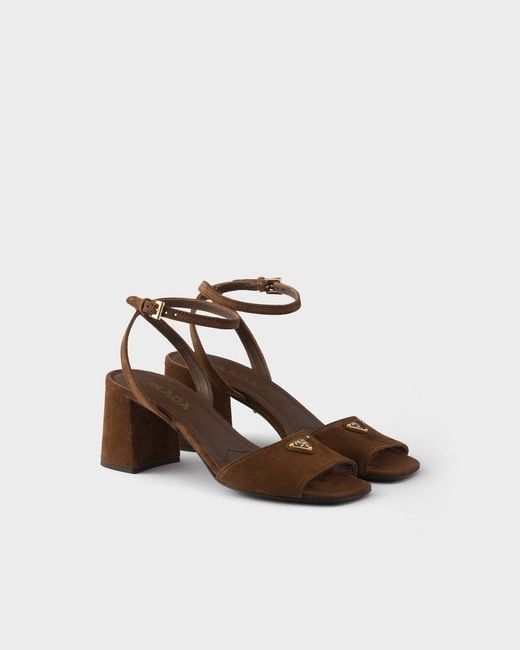 Prada Brown Suede Sandals