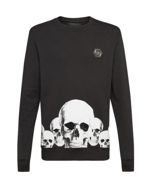 Philipp Plein Black Round-Neck Sweater for men