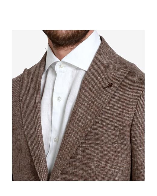 Tagliatore Brown Long Sleeved Suit Jacket for men