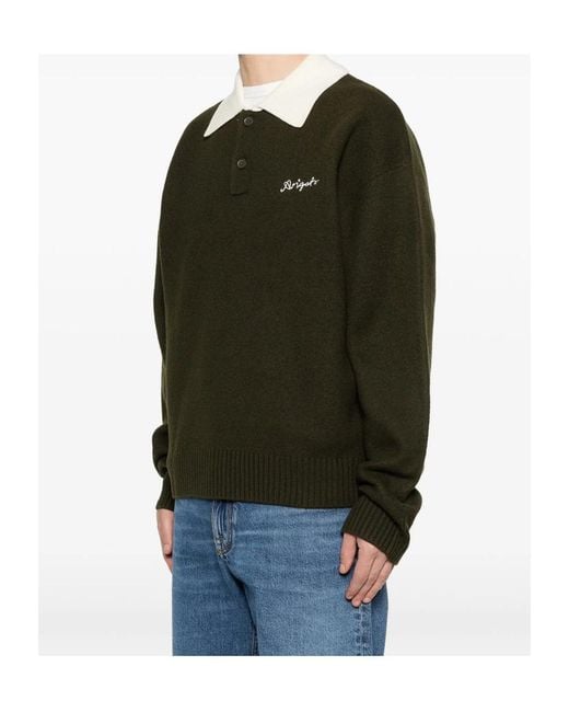 Axel Arigato Green Long-Sleeved Polo Shirt for men