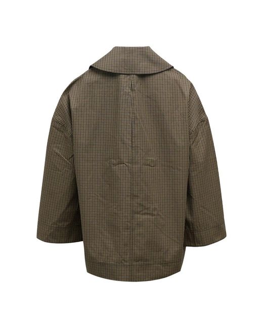 Totême Green Totême Double Breasted Oversized Check Coat