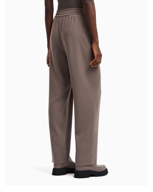 Emporio Armani Brown Loose Fit High Waist Trousers