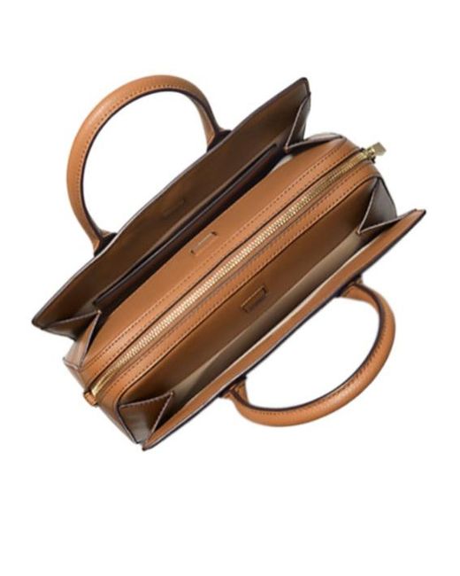 MICHAEL Michael Kors Brown Laila Medium Signature Logo Satchel