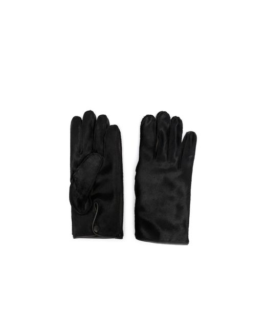 Maison Margiela Black Four-Stitch Leather Gloves
