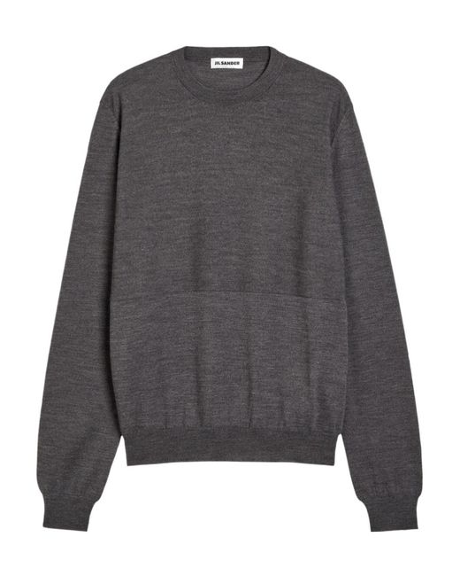 Jil Sander Gray Panelled Wool Jumper for men