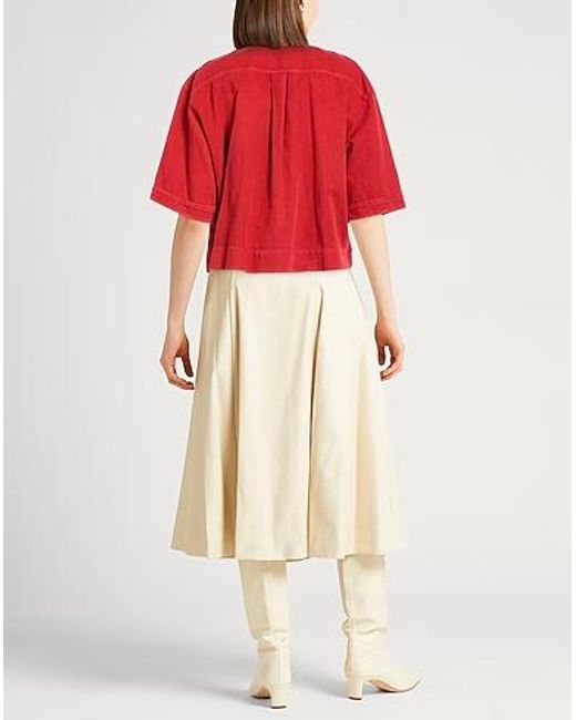 Brunello Cucinelli Red Minimal Solid-Color Shirt
