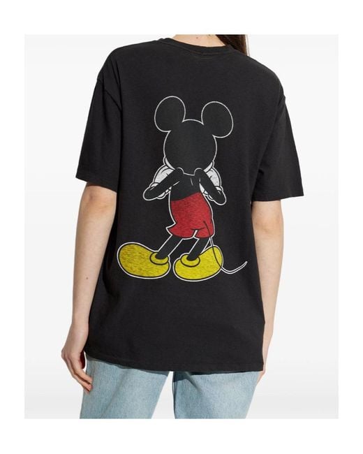 Re/done Black Silly Mickey Boyfriend Tee