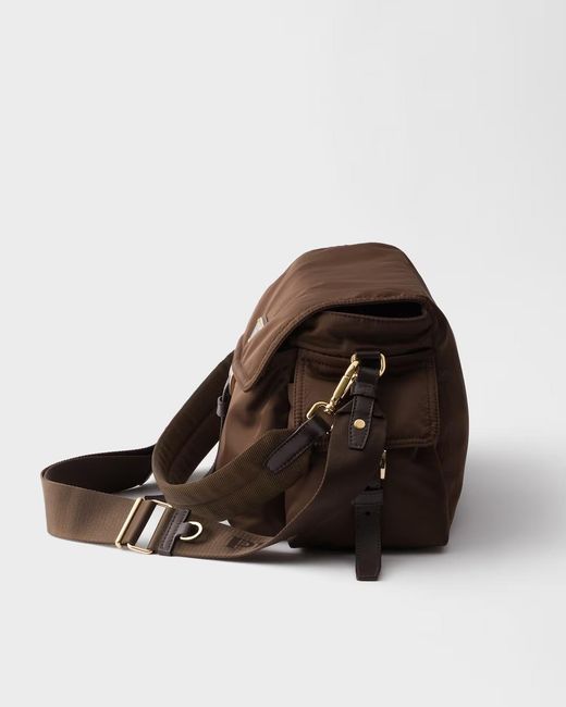 Prada Brown Explore Large Re-Nylon Shoulder Bag With Flap
