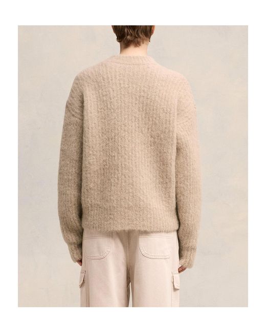 AMI Natural Ami Chunky Knitted Crewneck Jumper