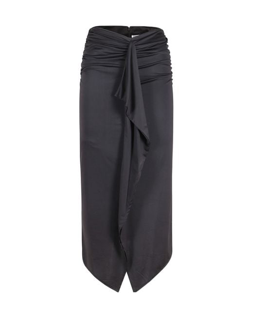 Essentiel Antwerp Gray Janedoe Draped Jersey Skirt