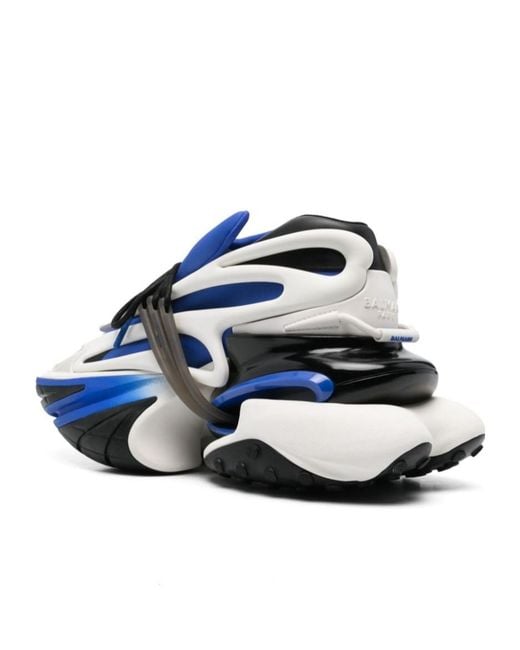 Balmain Blue Unicorn Lace-Up Sneakers for men