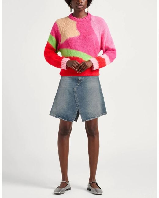 MM6 by Maison Margiela Blue Dark Wash Flared Skirt