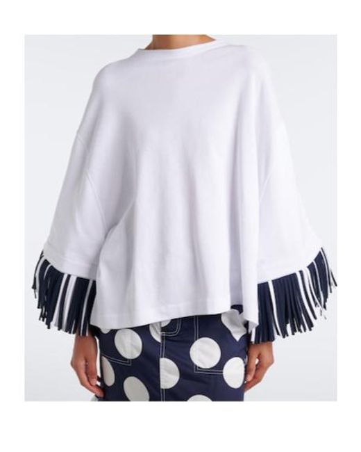 Jacquemus White Cabana Fringed Cotton Jersey T-Shirt