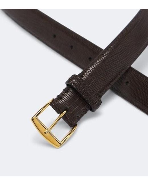 Nili Lotan White Snake-Effect Leather Belt