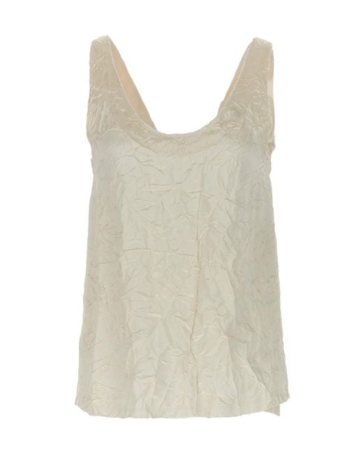 Lanvin Natural Splitted Sleeveless Tank Top