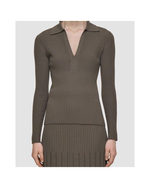 Joseph Green Long-Sleeved Ribbed Sweater